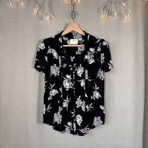 Maeve Anthropologie Floral Tie-Neck Blouse Size XS Coquettecore